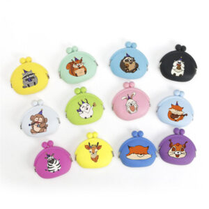 Cartoon Animal Silicone Coin Purse - Cute Party Animal Mini Kiss Lock Wallet for Kids & Teens, Waterproof Small Pouch for Coins & Earbuds