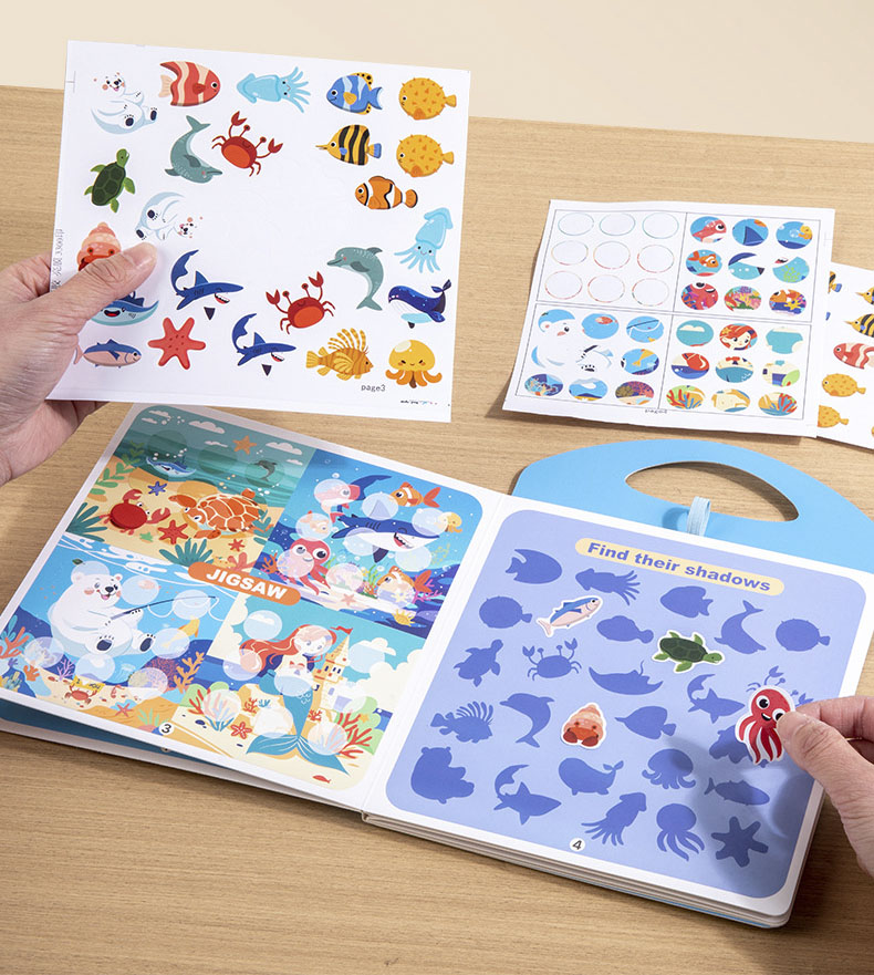 Reusable Magic Water Painting Book for Toddlers - No Mess Water Reveal Coloring Book with Ocean/Dinosaur/Animal/Transportation Themes - 图片 7