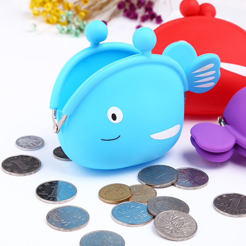 Custom Cute Fish Silicone Coin Purse | Mini Waterproof Change Pouch with Kiss Lock, Cartoon Animal Wallet for Kids & Girls, Multicolor - 图片 5