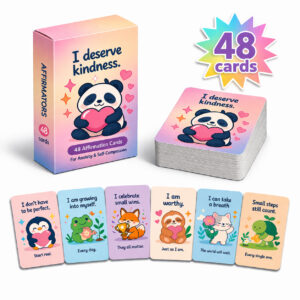 Kids Positive Affirmation Cards | 48 Pieces Self-Esteem & Emotional Support Cards for Children