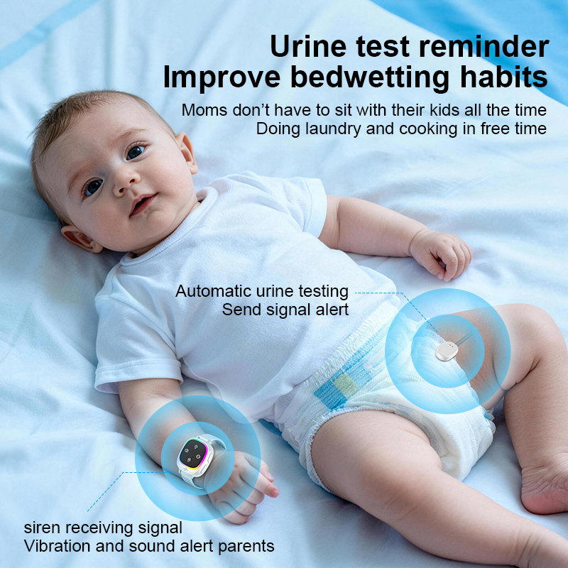 Wireless Bedwetting Alarm Watch | Gentle Vibration & Sound Alert for Kids Potty Training, Enuresis Monitor with Colorful Lights & Anti-Lost Sensor - 图片 3