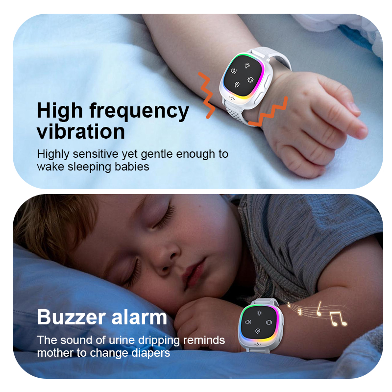 Wireless Bedwetting Alarm Watch | Gentle Vibration & Sound Alert for Kids Potty Training, Enuresis Monitor with Colorful Lights & Anti-Lost Sensor - 图片 4