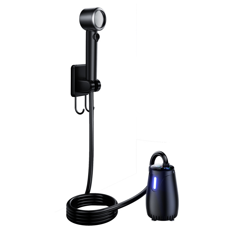 Rechargeable Portable Outdoor Shower Pump with Smart LED Temperature & Battery Display, 5 Pressure Modes Camping Car Shower System - 图片 2
