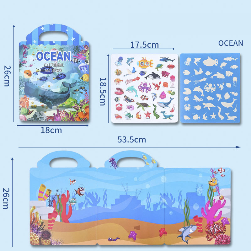 Reusable Jelly Sticker Book | Kids Preschool Learning Quiet Activity Book, Waterproof Stickers Book for Kids Early Education - 图片 7