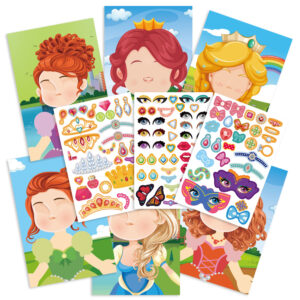 3 Styles Mix & Match Face Stickers | Animal, Dinosaur & Princess DIY Craft Stickers for Kids