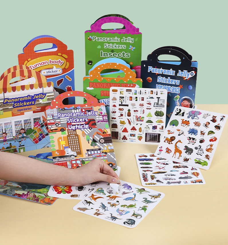 Reusable Jelly Sticker Book | Kids Preschool Learning Quiet Activity Book, Waterproof Stickers Book for Kids Early Education - 图片 2