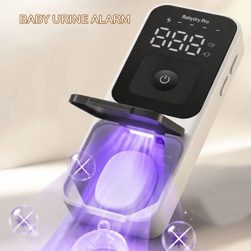 Smart Baby Urine Wetness Alarm Monitor, Wireless Baby Wet Diaper Sensor with Vibration Alert, UV Sterilization, Night Light, Feeding Reminder for Newborn Infant Care - 图片 3