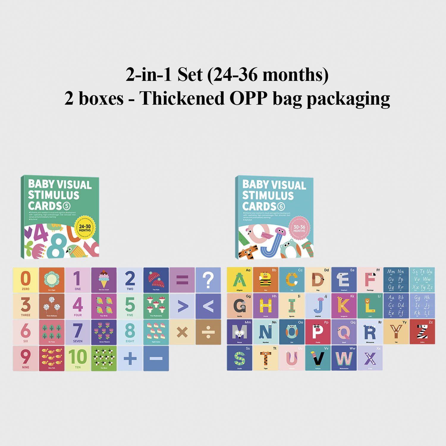 Multi‑set Baby Visual Stimulus Flash Cards for 0‑36 Months Infant Double‑sided High Contrast Cognition Cards Boost Baby Visual Development Ideal Newborn Educational Gift - 图片 7