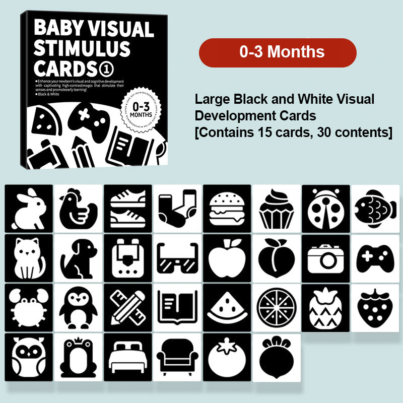 Multi‑set Baby Visual Stimulus Flash Cards for 0‑36 Months Infant Double‑sided High Contrast Cognition Cards Boost Baby Visual Development Ideal Newborn Educational Gift - 图片 6